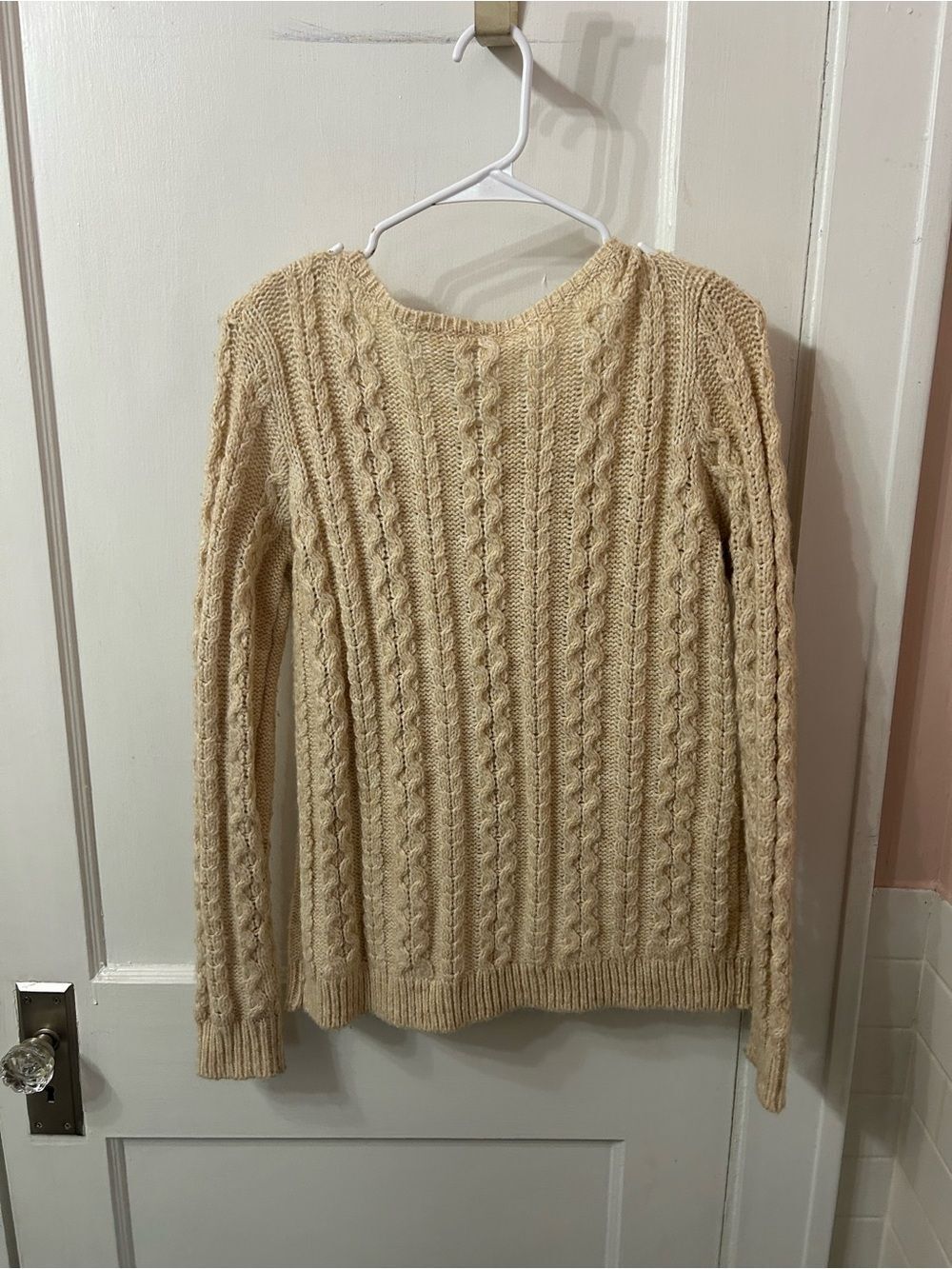 GAP Cream Cable Knit Crewneck Sweater - Picture 5 of 5